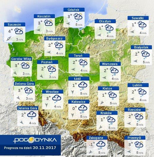Prognoza pogody dla Polski