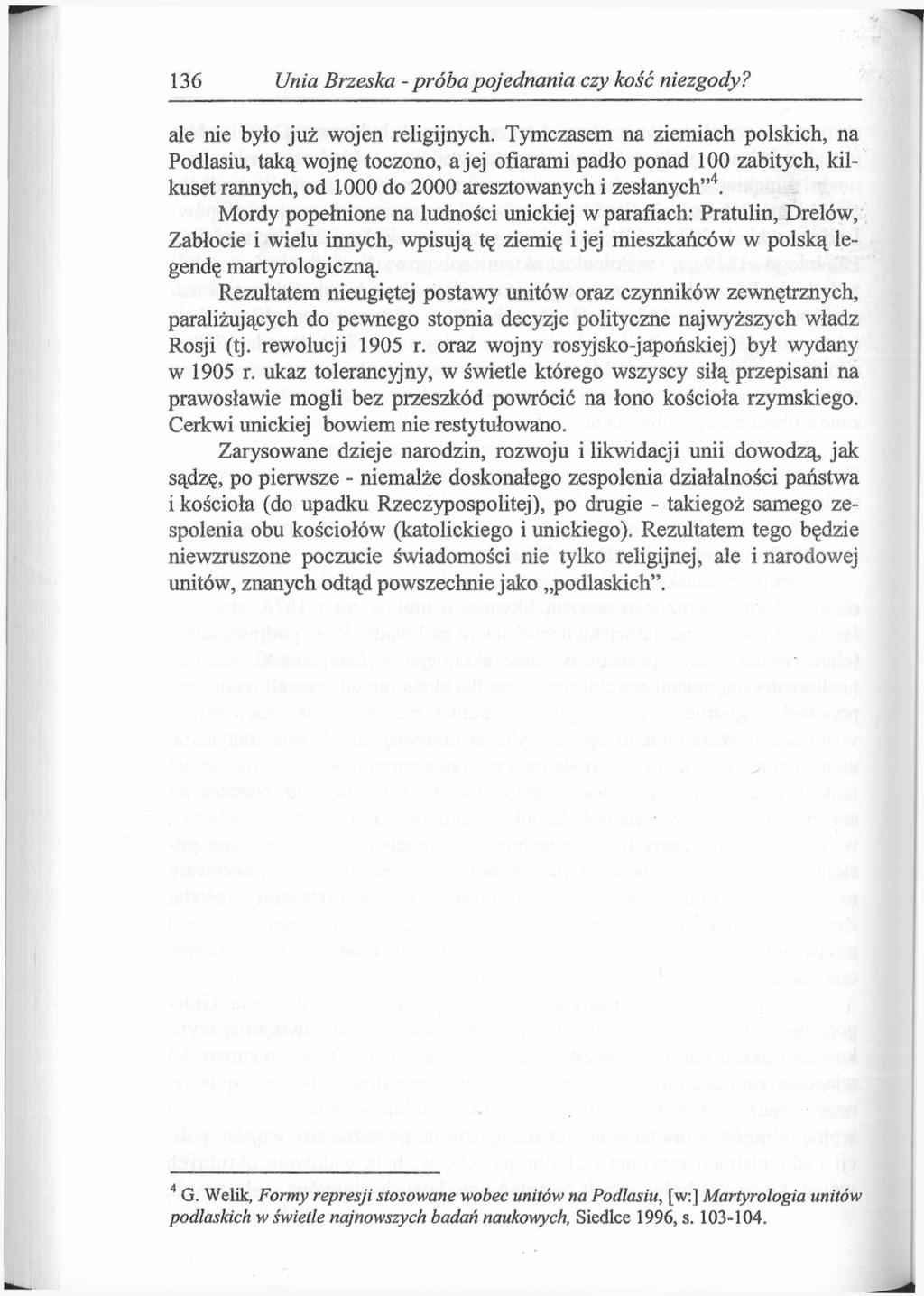 136 Unia Brzeska - próba pojednania czy kość niezgody? ale nie było już wojen religijnych.
