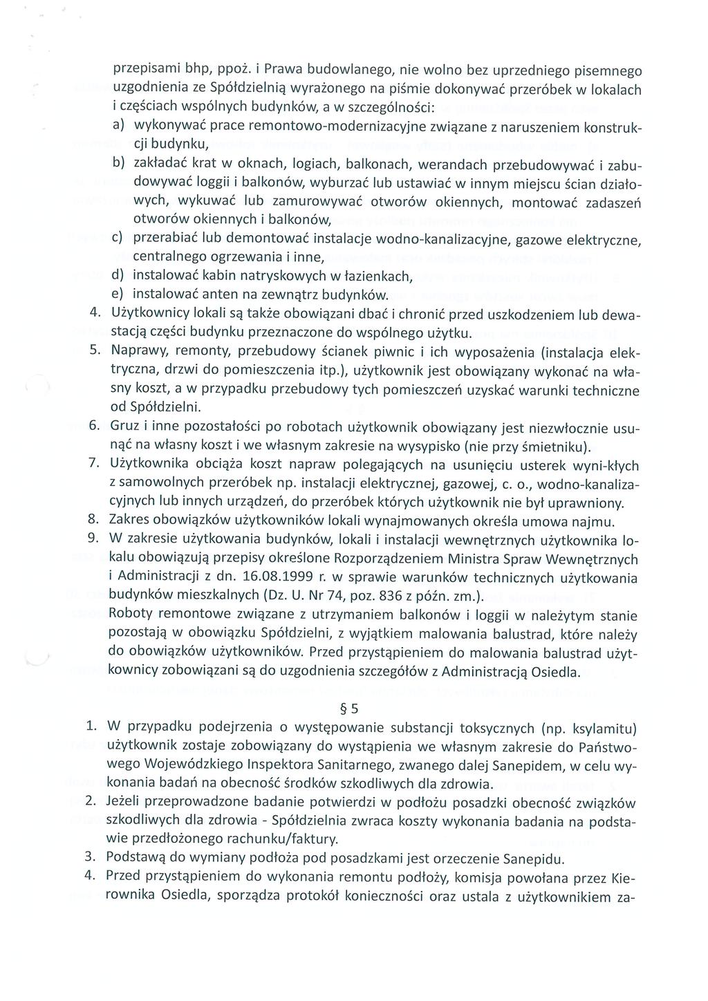 przepisami bhp, ppoż.