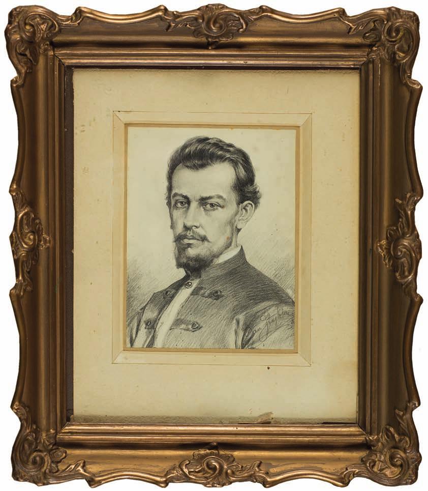 40. jan STYKA (1858-1925) POrtret MęSKi Ołówek, papier, 17 x 13,4 cm, sygn. p.d.: Jan Styka [18]86. 5.