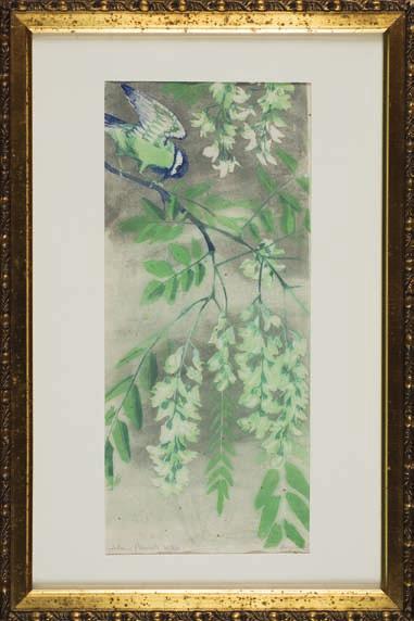 63. Adam bunsch (1896-1969) SiKOrKA NA GLiCyNii drzeworyt barwny, papier, 38 x 16,5 cm, sygn. l.d.: Adam Bunsch 1933. 950,- Bunsch pochodził z rodziny o tradycjach literacko-artystycznych.