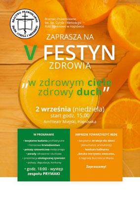 HAJNÓWKA Festyn Zdrowia W niedzielne popołudnie 2 września w amfiteatrze miejskim w Hajnówce odbył się kolejny Festyn Zdrowia organizowany
