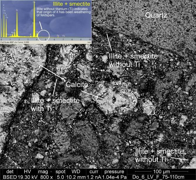 Clay minerals formed in weathered phyllosilicates (mica, stilpnomelane and others) in the soil of the Upper Pleistocene deposits