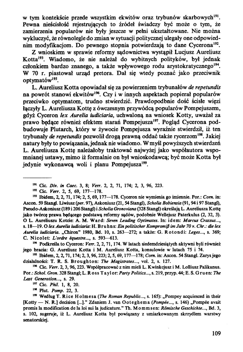 w tym kontekście przede wszystkim ekwitów oraz trybunów skarbowych191.