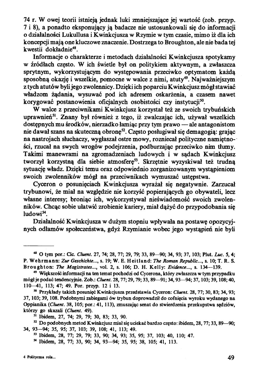 74 r. W owej teorii istnieją jednak luki zmniejszające jej wartość (zob. przyp.