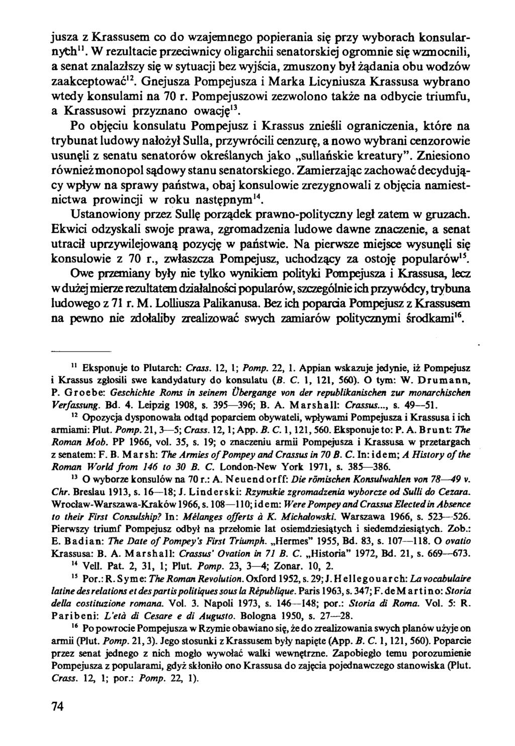 jusza z Krassusem co do wzajemnego popierania się przy wyborach konsularnych".