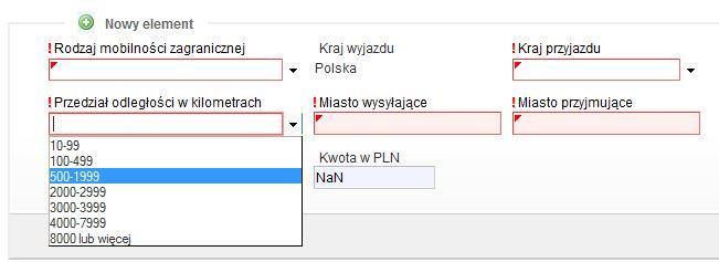 Odległość należy wybrać przy pomocy kalkulatora odległości dostępnego na stronie podanej poniżej. Stawka obejmuje podróż w dwie strony.