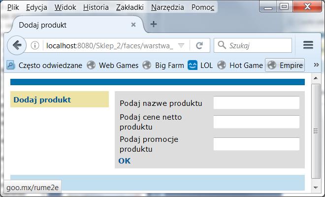 9.2. Widok strony index1 po naciśnięciu Powrot 9.3.