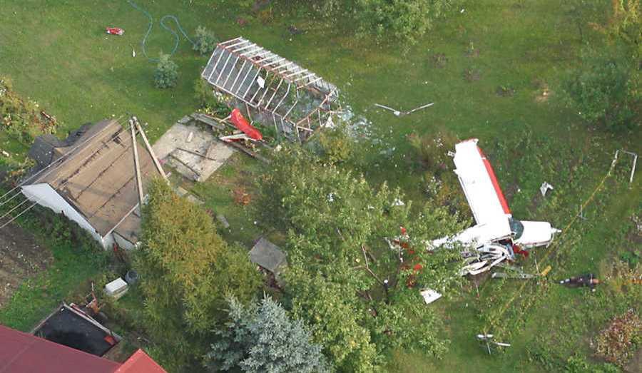 7 Widok miejsca wypadku z powietrza widoczne