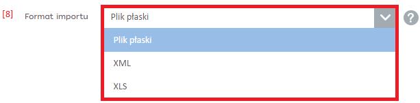 KROK 8. Kolejny krok to wybór formatu importu. Niezależnie od typu szablonu importu, do wyboru będą trzy różne formaty. KROKI 9., 10. i 11.