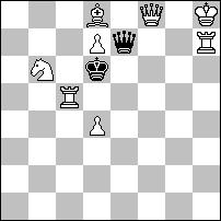 Sa3+ Kc5, b:a3 3.G:e4+ H:c8# 1...f:e5 2.Gb5+ Kd5,:b5 3.H:e5+ H:e5#. 1 pochwała Iwan SOROKA (Ukraina) 2 pochwała Steven B.