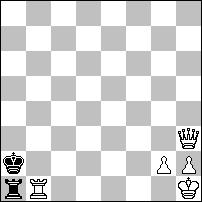 Pomysł nie należy do oryginalnych. 1.Wf8? tempo 1...g5 2.H:h7 Kd4,g4 3.He7 g4,kd3 4.Gc5 g4 5.Wf3+ g:f3 6.He2+ f:e2# 1...G:g8! 1.Hb4! tempo 1 g5 2.We3+ Ge4 3.Hd6+ Kd4 4.Hf6+ K:e3 5.Gc5+ Kd3 6.