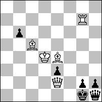 Československy Šach 1938 s#3 (10+7) s#6 (5+2) s#5 (5+6) 4 pochwała nr 421 - Stefan MILEWSKI Dwa przyzwoite, ale bardzo znane warianty wykonane poprawnie. 1.Gh4! ~ 2.W:f3+ G:f3+ 3.Hg4+ G:g4# 1...Sd4 2.