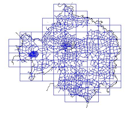 Wybrane przykłady sieci hybrydowych Sieć szczegółowa o strukturze hybrydowej w powiecie bialskim-podlaskim Parametry sieci: Liczba wszystkich punktów sieci LP = 11329 Liczba stalych punktów
