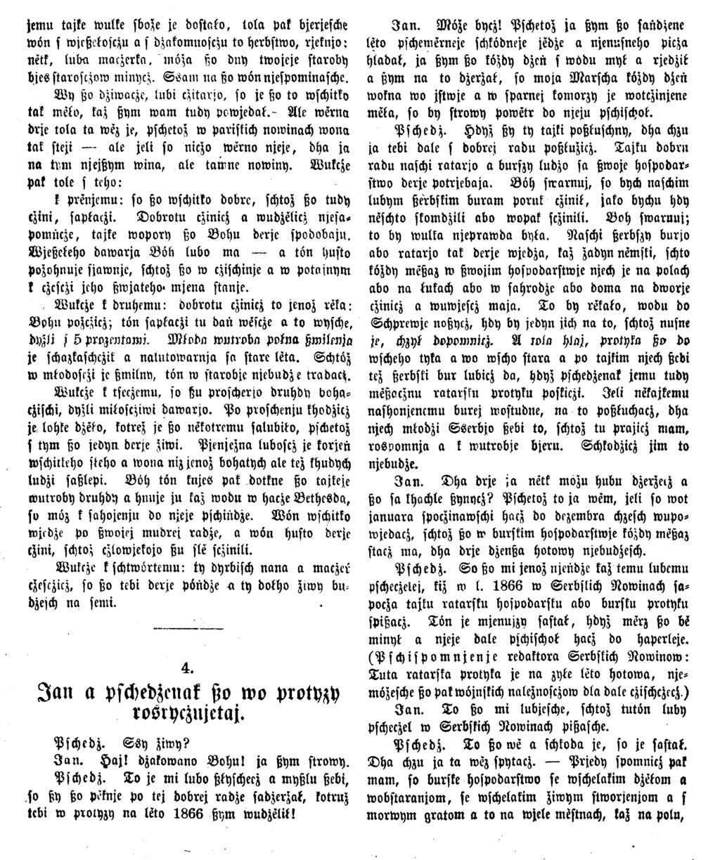 jcmu tajke wulke sbose je bvstako, tola Pak bjerjesche wön s wjcßctosczu a s bznkomnosczu to hcrbftwo, rjeknjo; netk, luba maczerka. möza ßo dny twojeje starobh bjesstarosczow minycz.