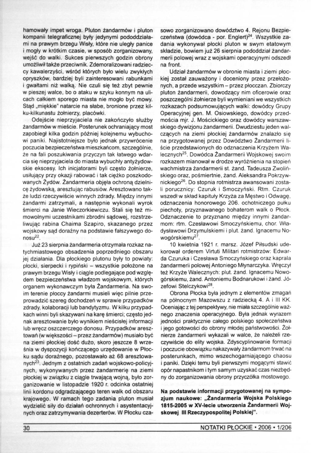 hamowały impet wroga.