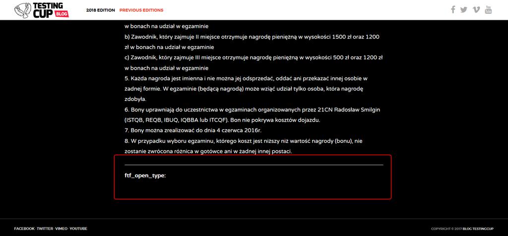DEFEKT 12 1. Identyfikator defektu: ID12 2. Tytuł defektu: Zbędna linia i tekst na stronie 3.