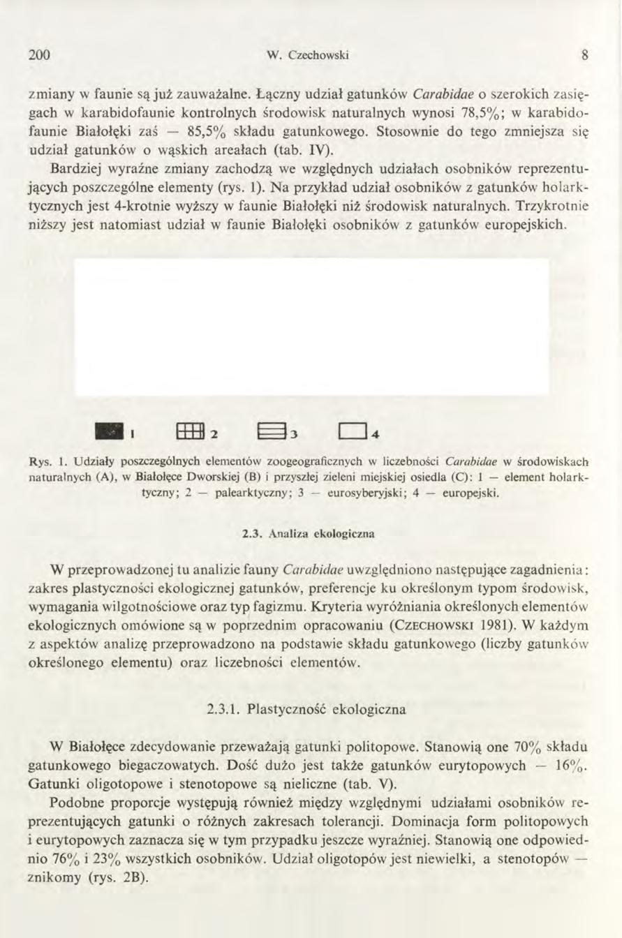 200 W. Czechowski 8 zmiany w faunie są już zauważalne.