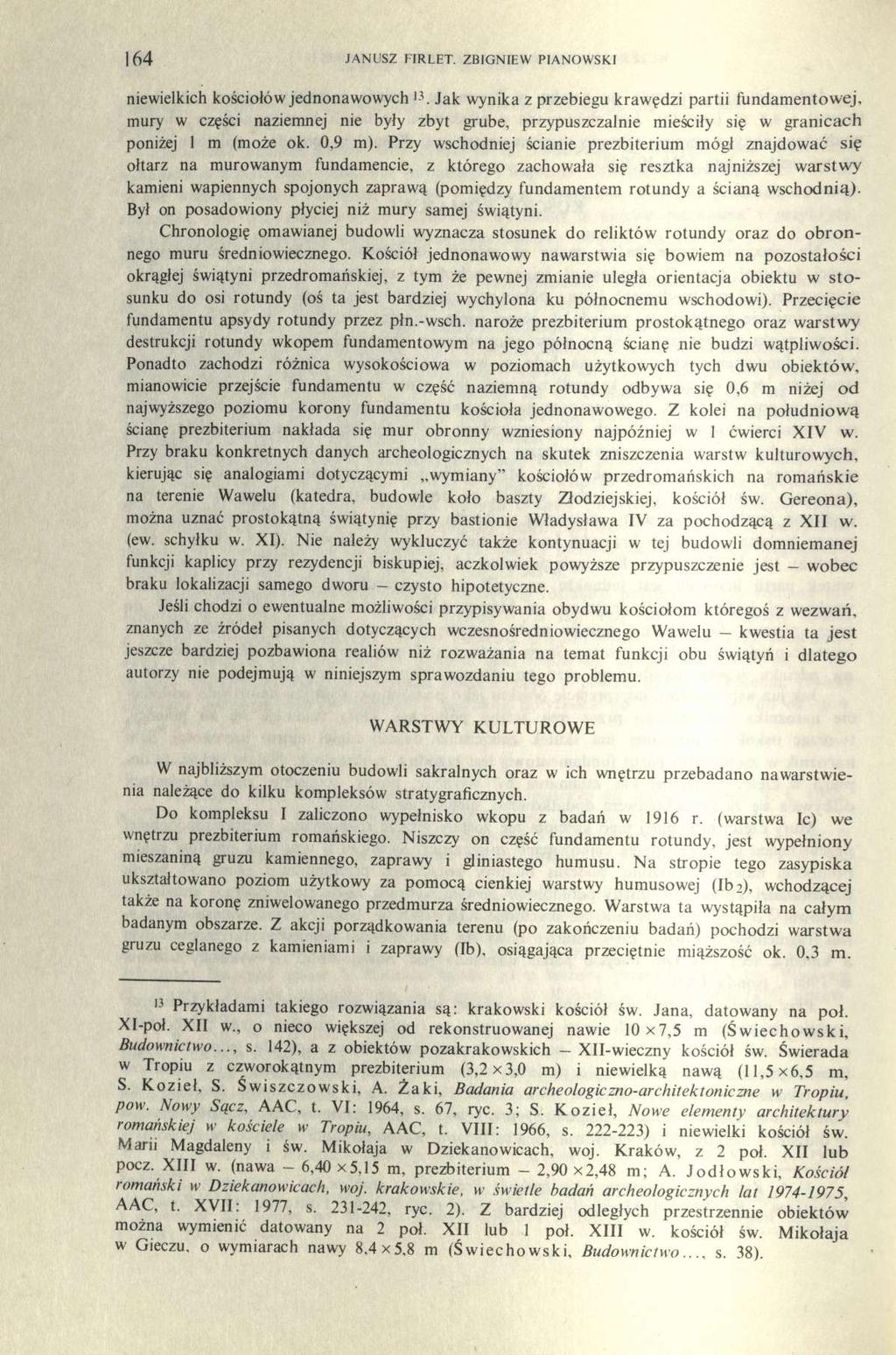164 JANUSZ FIRLET. ZBIGNIEW PIANOWSK.I niewielkich kościołów jednonawowych 13.