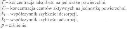 Izoterma Langmuir a Izotermy opisują równowagę pomiędzy dwoma fazami gazową i adsorbatu.
