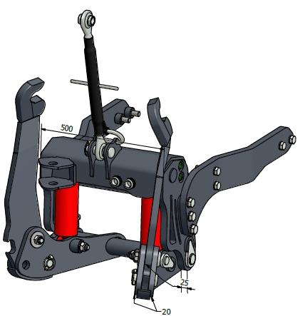 hydrauliki zewnętrznej) multizawór system tłumienia drgań (jeden akumulator hydrauliczny z zaworem) sterowanie