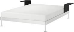 50 PE711013 DELAKTIG rama łóżka z zagłówkiem i 2 stolikami 2399,- D205xS204 cm, W99 cm. Aluminium/czarny 392.881.