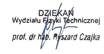 261), Rada Wydziału Fizyki Technicznej Politechniki Poznańskiej; po zapoznaniu się z uchwałą powołanej w tej sprawie Komisji Habilitacyjnej powołanej przez Centralną
