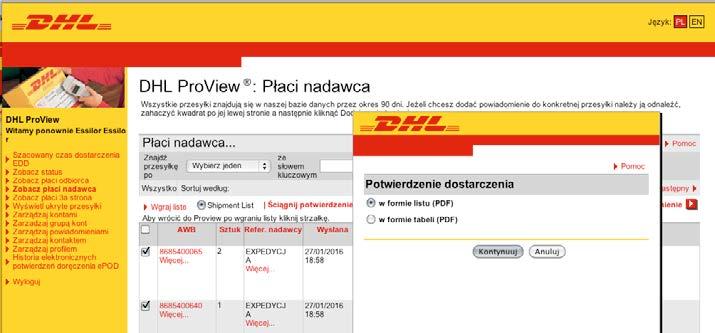 W otwartym oknie należy wybrać formę potwierdzenia (list lub tabela). Po wybraniu Kontynuuj wyświetlony zostanie dokument z raportem w postaci pliku PDF. 28.01.