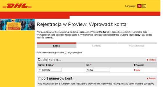 wszystkie wymagane pola.