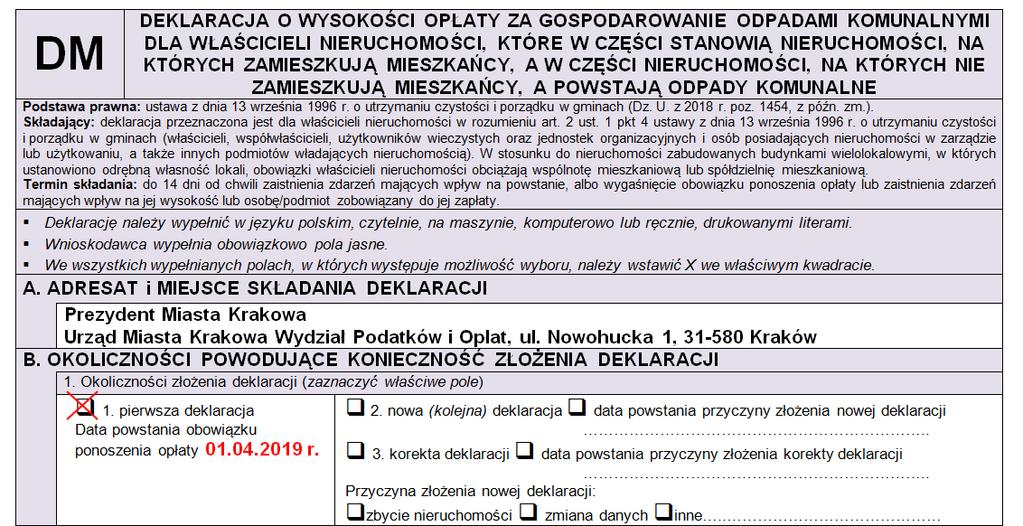 z uwagi na brak załączników DB-B i DM-B Wykaz budynków zlokalizowanych na nieruchomości, obowiązujących w