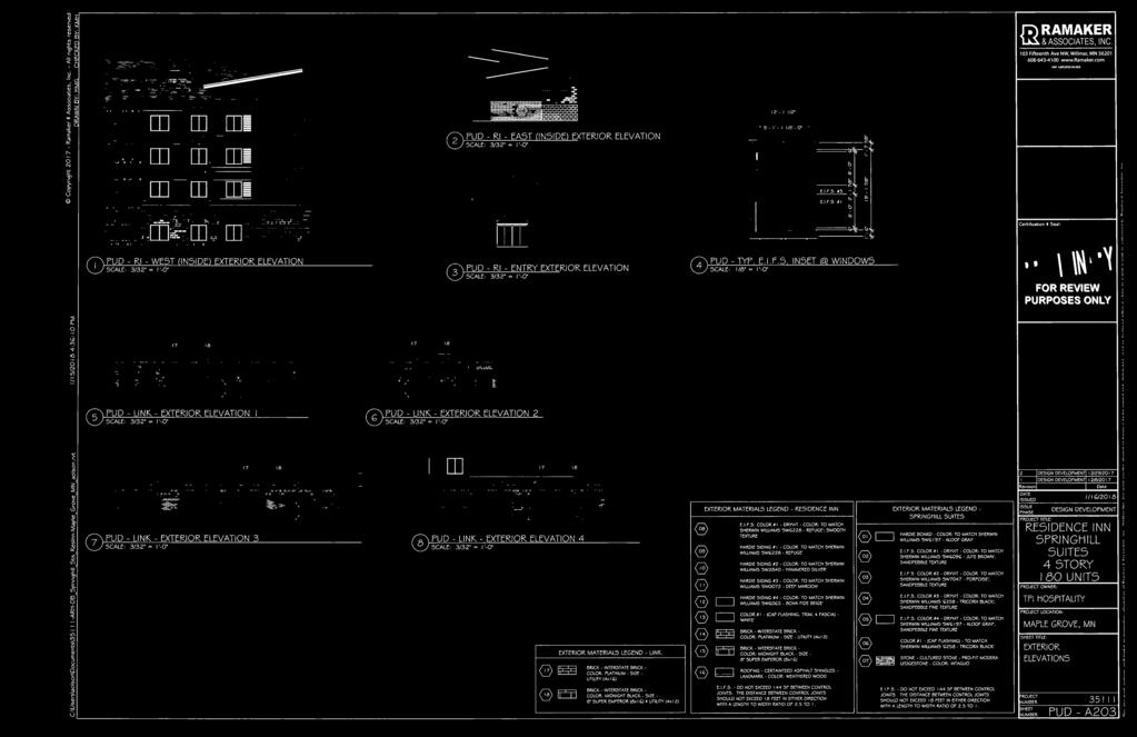 RtU\l\R FOR REVIEW PURPOSES ONLY '-3',_TERIOR ELEVATION PUD - LINK - EXTERIOR ELEVATION 2 SCALE, 3/32" = 1'-0" If) i " g <i\ "6 8 PUD - LINK - EXTERIOR ELEVATION 4 SCALE, 3/32" = 1'-0" EXTERIOR