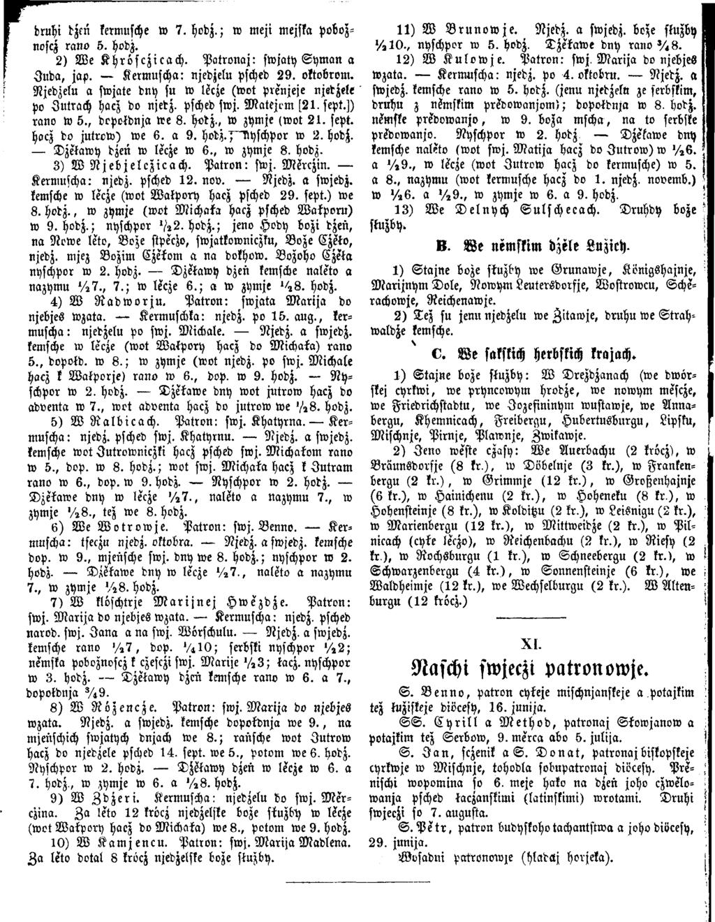 druhi dzen kermusche w 7. hodz.; w meji mejska poboznoscz rano 5. hodz. 2 ) W e Khrösczicach. P atronaj: swjaty S y m a n a Juda, jap. Kermuscha: njedzelu psched 2 9. oktobrom.