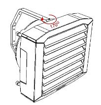 3. INSTALLATION 3. MONTAŻ Fan heaters can be mounted to vertical or horizontal partitions in any position. During the montage, the minimal distances from the walls and ceiling have to be kept.