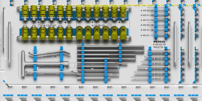 INSTRUMENTARIA / INSTRUMENT SETS - SYSTEM M 1 2 4 10 9 3 8 7 21 19 22 18 23 16 17 15 11 14 6 13 5 12 Instrumentarium do stabilizatora zewnętrznego, paleta 1, system - M / Instrument sets for fixator,