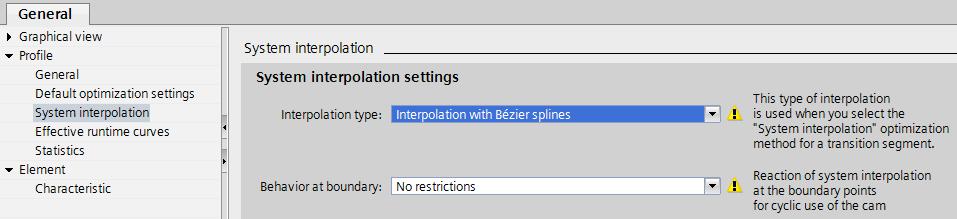 Sprzężenie krzywkowe Motion Control Z kolei dla segmentu środkowego (pomiędzy