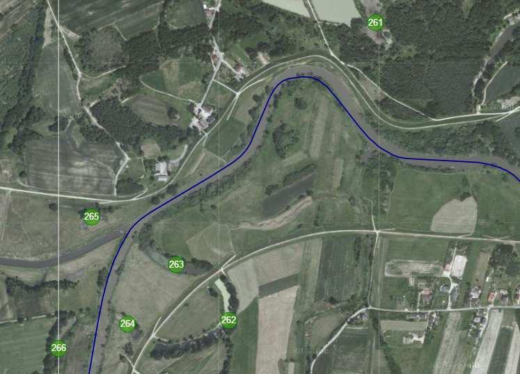 Mapa 5. Lokalizacja starorzeczy 261-266. Starorzecze 261 (Mapa 5, Fot.