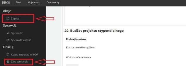 Kopia robocza Elektronicznej Aplikacji tworzenie i zarządzanie kopiami roboczymi Kopia robocza Elektronicznej Aplikacji tworzy się automatycznie w momencie utworzenia Elektronicznej Aplikacji (patrz: