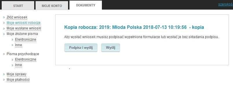 UWAGA! Do poprawnego działania funkcji podpisu elektronicznego niezbędne jest posiadanie zainstalowanego apletu Java, który można pobrać ze strony http://www.java.com/pl/download/. Krok 6/B.
