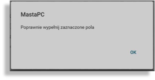nie wszystkie pola są obligatoryjne, ich pominięcie lub wpisanie błędnych danych skutkuje obniżeniem późniejszego komfortu obsługi systemu.