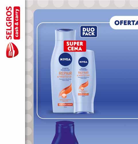 CHEMIA GOSPODARCZA/KOSMETYKI NIVEA REPAIR & TARGET SZAMPON 400 ML + ODŻYWKA 200 ML Volume