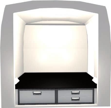 Zestawy szuflad do umieszczania pod dodatkowymi podłogami dostępne są w następujących wysokościach, szerokościach i głębokościach: Szerokość: