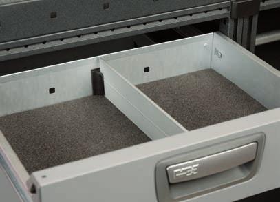 Do kolumn szuflad i na półki Wkład ModulInsert Wkłady do szuflad Wkłady używane są do efektywniejszego wykorzystania miejsca w szufladach.