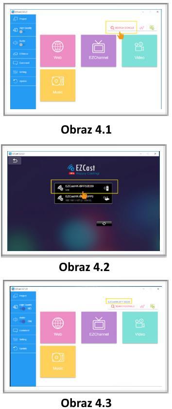 EZCast 2.0(Windows/Mac) Jak podłączyć EZCast 2.0 Windows / Mac z kluczem EZCast 4K? 1. Przejdź do ustawień Wi-Fi na komputerze PC / Mac. 2. Znajdź i wybierz identyfikator SSD EZCast 4k, który pojawi się w sieciach Wi-Fi.