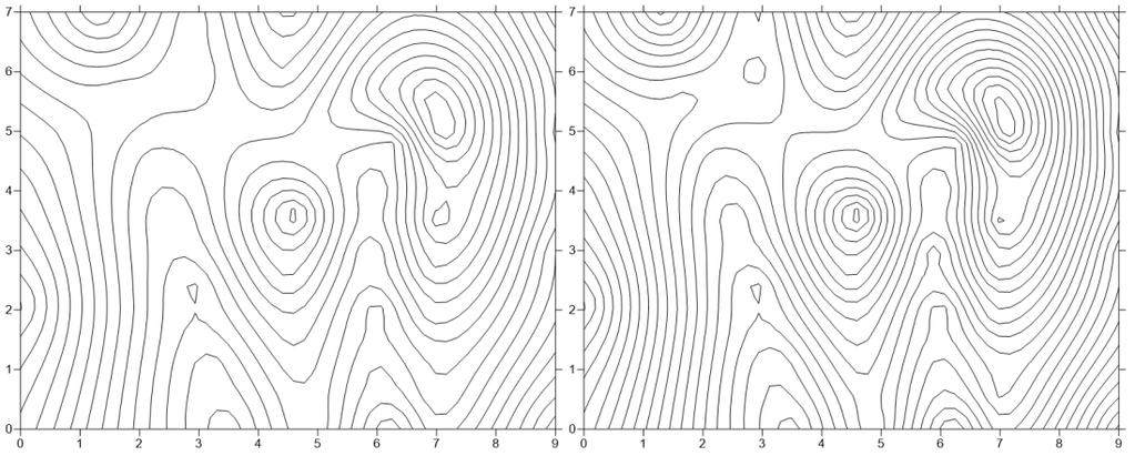 W sekcji General w wierszu Contour Interval ustawić wartość 4 oraz 3, dla każdej z tych wartości wykonać mapę izolinii. Parametr ten podaje skok między wartościami izolinii.