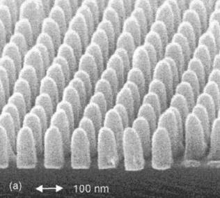 anoscopic magnetic array Characteristics: period of array 100 nm height of elements 115 nm diameter of elements 57 nm magnetisation of elements