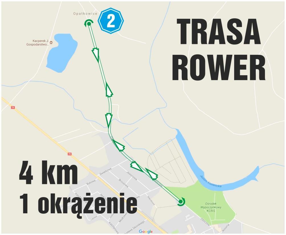 Część pływacka odbywa się na terenie ośrodka ( Jezioro) dla wszystkich startów z wody ( III-IV 400 m Mistrzostwa Polski Młodzicy Chłopcy, Dziewczyny ) ( trasa jak na mapie ) dobieg do Strefy Zmian
