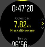 Można także sprawdzić ogólny trend snu wraz z informacjami o śnie. W widoku zegarka naciśnij prawy dolny przycisk, aby zobaczyć wyświetlacz czasu trwania Sen.