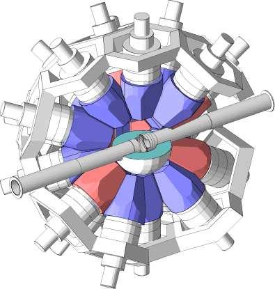 6 LiH target γ 4 γ 3 neutron beam γ 1 γ 2 Obrázek 3.4: Schéma experimentálního uspořádání pro měření fotonů z rezonančního záchytu neutronů detektorem DANCE.