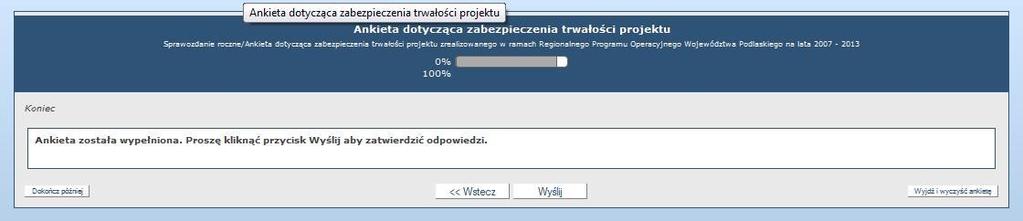 Zdrowia, który zostanie wyświetlony po udzieleniu odpowiedzi na pytania dotyczące wszystkich Beneficjentów.