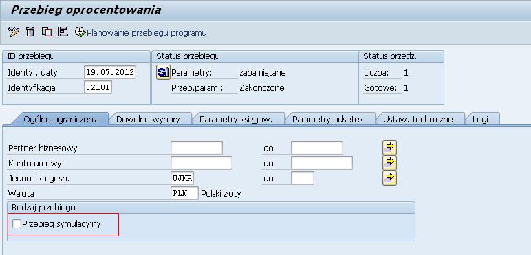 Odznacz Przebieg symulacyjny. 23. Zapisz dokonane wybory za pomocą ikony. 24.